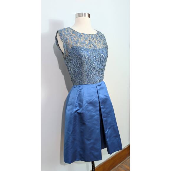 Paul Parnes Blue Lace 50s Dress - Picture 6 of 7